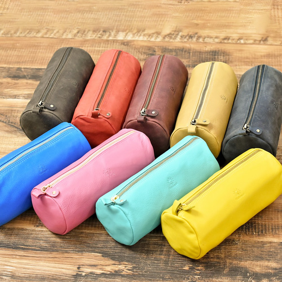 【限量特價】真皮大號筆袋（筆套），男女通用，駝色，HAK015 第6張的照片