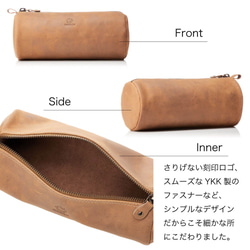 【限量特價】真皮大號筆袋（筆套），男女通用，駝色，HAK015 第9張的照片