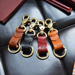 黃銅和栃木皮革製成的古董鑰匙鏈，8 種顏色，可刻名 JAK006 第4張的照片