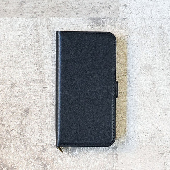 【半額セール】全機種対応牛革スマホケース 手帳型 iPhone Pro Andoroid 本革ブラック HAK024 8枚目の画像