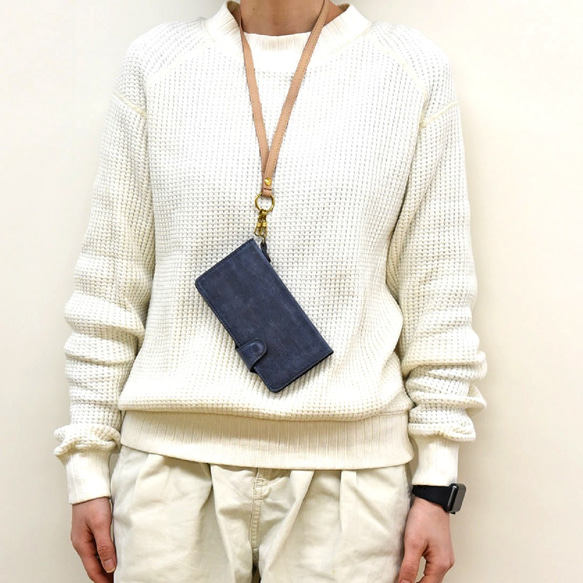 智慧型手機保護套，多設備相容，真皮材質，翻蓋式，女士款，適用於 iPhone 17 和安卓系統，6 種顏色可選，HAK062 第3張的照片