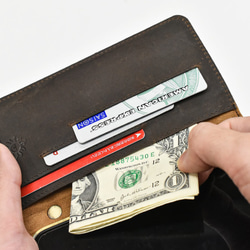 智慧型手機保護套，多設備相容，真皮材質，翻蓋式，女士款，適用於 iPhone 17 和安卓系統，6 種顏色可選，HAK062 第6張的照片