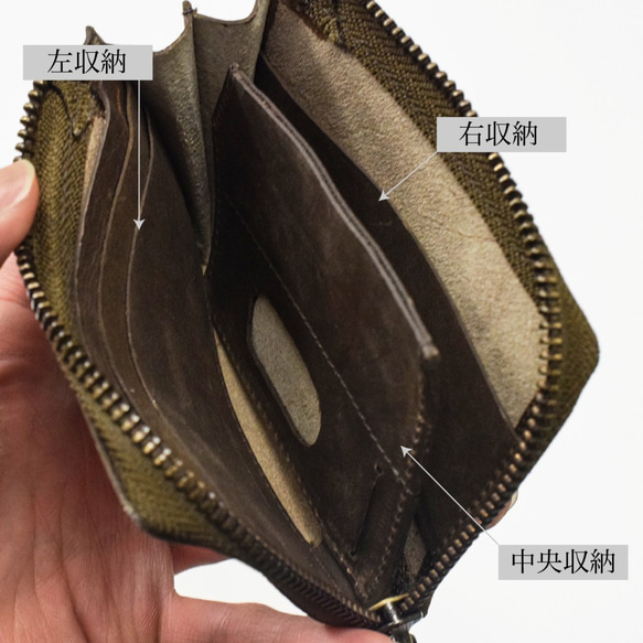 【ワンアクションですぐに取り出せる】断捨離のいらない小さな財布 二つ折り財布 ネイビー HAW020 5枚目の画像