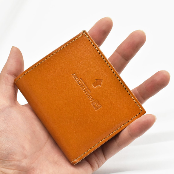 栃木レザー 薄い蓋のない財布 四角い コンパクト財布 ミニ財布 二つ折り財布 ギフト 財布 全5色 JAW020 9枚目の画像
