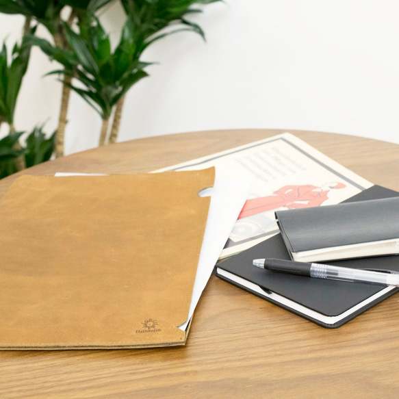 オールレザー A4サイズ ファイル 本革 文房具 ステーショナリー HAK032 11枚目の画像