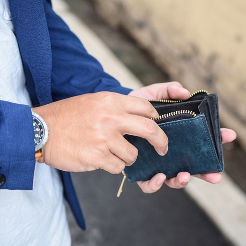 在庫限りの特選SALE】馬革 コードバン ミニ財布 L字ファスナー