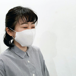 立即交付可洗紙面膜3件套3D面罩自由尺寸成人女性男士白色 第3張的照片