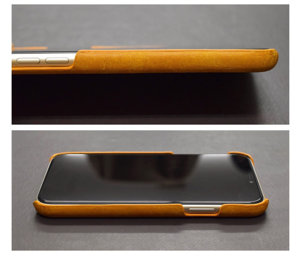 【不到半價】適配iPhone11/Pro/Max！意大利皮革智能手機外殼牛皮真皮黃色 HAK050 第8張的照片