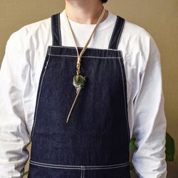 【限量特價】栃木皮革頸帶，長度可調節，帶兩個按扣，黃銅證件套 JAK046 第6張的照片