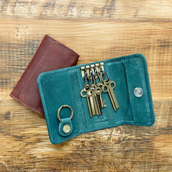 [成對套裝優惠] Creema 專屬成對鑰匙包 手掌大小智慧鑰匙 真皮 HAK033 第3張的照片