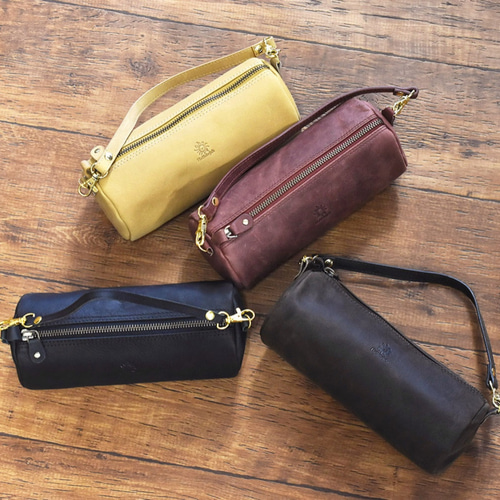 牛革 ハンドバッグ ポーチ ビッグペンケース ミニバッグ 大容量 名入れ