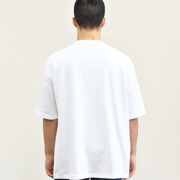 【限定価格1444円割引】ビックシルエット ポケット Tシャツ レザータグ 無地Tシャツ ホワイト TA001 3枚目の画像