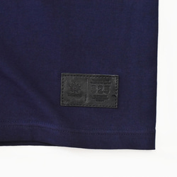 *[限價1444日圓折扣]大輪廓口袋T卹皮革標籤素色T卹海軍藍TA001 第3張的照片