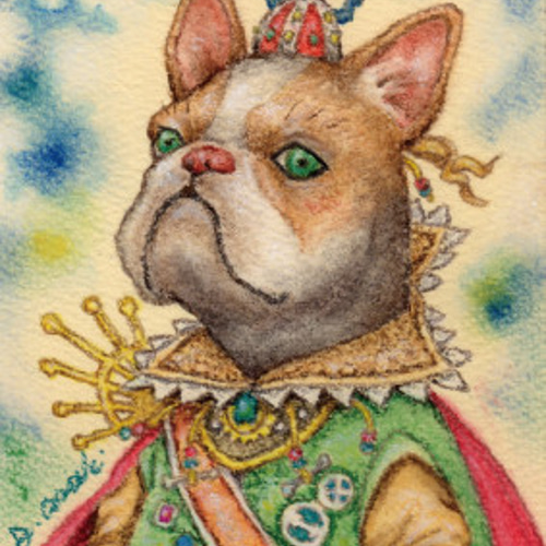 【原画】『ジグ公爵』（フレンチブルドッグ　犬　絵画） ジグ公爵』（犬のパステル画） 絵画 D.アラキ 通販 2756684