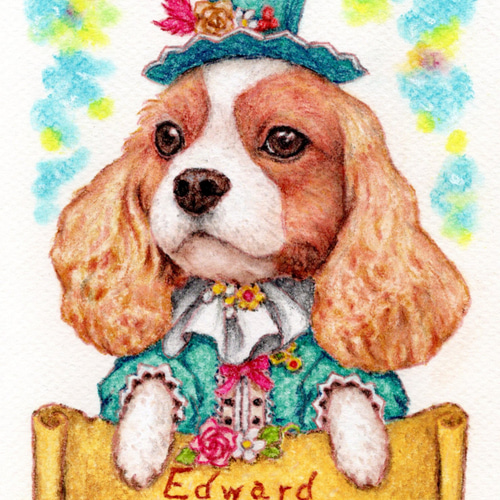 【ペット画ミニサイズ】オーダー制作　犬　猫　動物　イラスト ペット画ミニサイズ【犬、猫、その他動物】 絵画 D.アラキ 通販