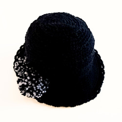 お出かけニット帽  ブラック 2枚目の画像