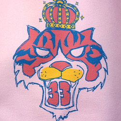 虎っぽい猫（ピンク）MIMI王様のカッコいいトートバッグMサイズ（受注生産） 3枚目の画像
