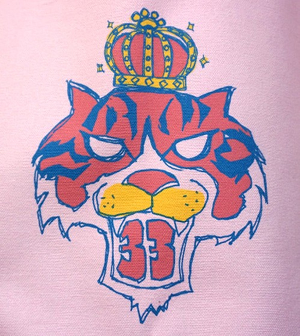 虎っぽい猫（ピンク）MIMI王様のカッコいいトートバッグMサイズ（受注生産） 3枚目の画像
