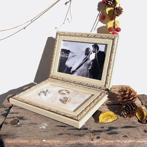 3way ＊フォトフレーム トレイ＊写真立てL判・アンティーク調w/g