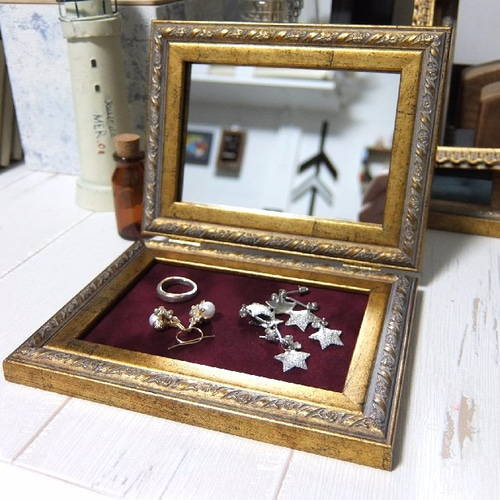 3way ＊フォトフレーム トレイ＊写真立てL判・アンティーク調G