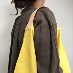 亞麻和皮革袋（S尺寸檸檬） 第3張的照片