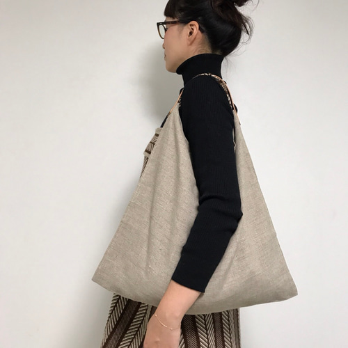 40%off】リネンと革のバッグ Mサイズ トートバッグ ricca 通販 40%off】リネンと革のバッグ Mサイズ トートバッグ ricca 通販