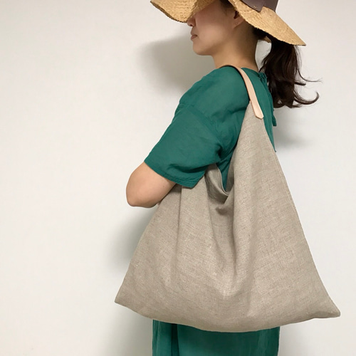 40%off】リネンと革のバッグ Mサイズ トートバッグ ricca 通販 40%off】リネンと革のバッグ Mサイズ トートバッグ ricca 通販
