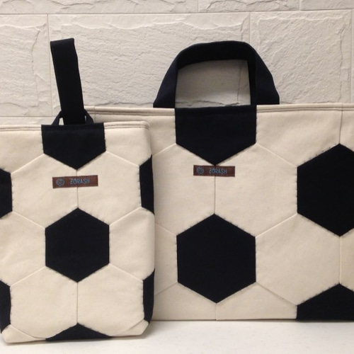 サッカーボール柄レッスンバッグ＆シューズケース・通園通学 その他  