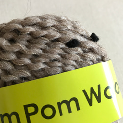 【Pom Pom Wool 】No. 2 ブラウン×ブラック ポンポンウール ダルマ毛糸 手編み 極太 編物 4枚目の画像