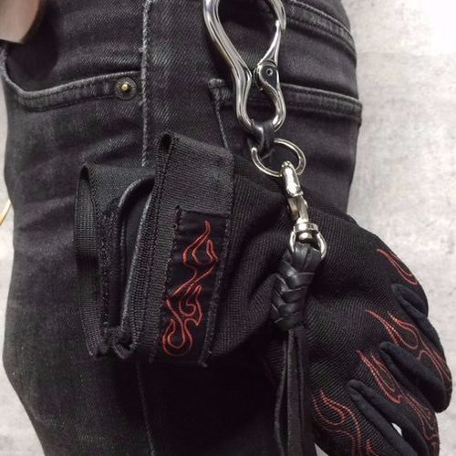 レザーグローブホルダー ブラウン 本革 ハンドメイド バイク 手袋