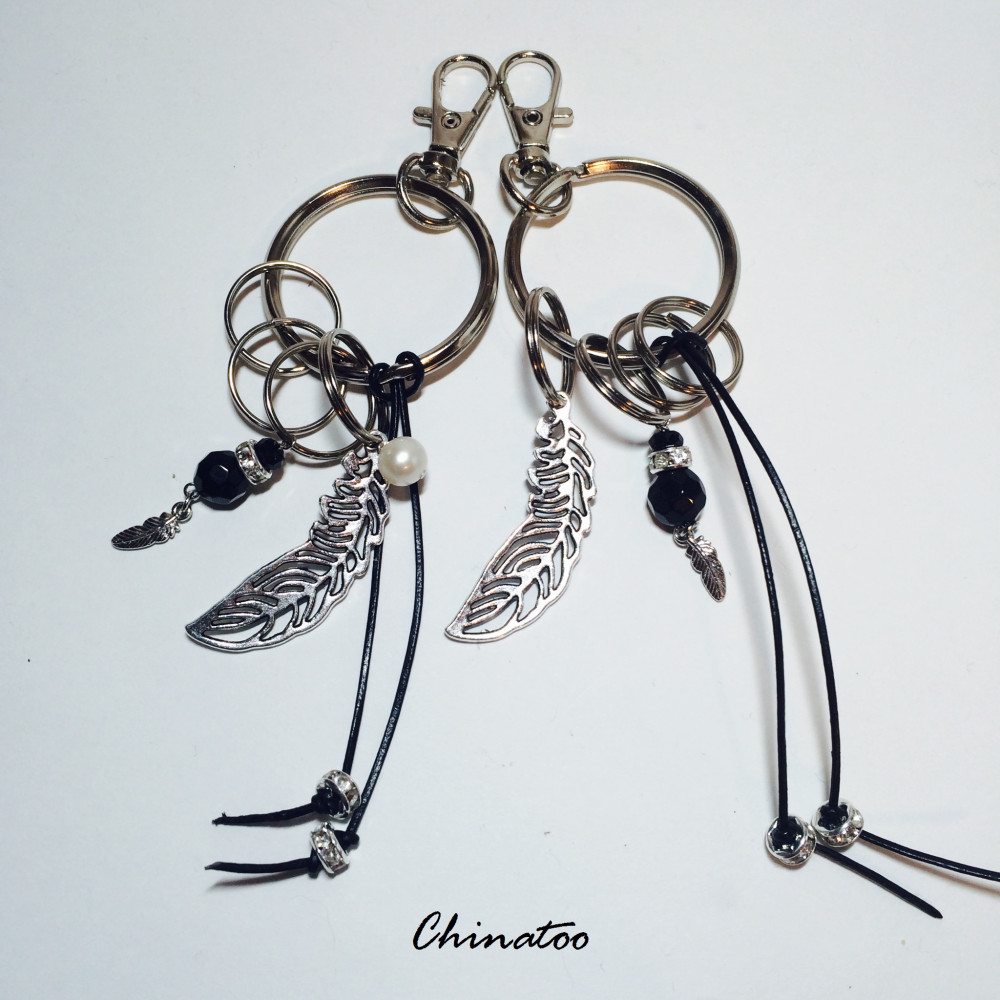 【ペア価格】幸運を呼ぶ ブラックオニキス　フェザーキーリング