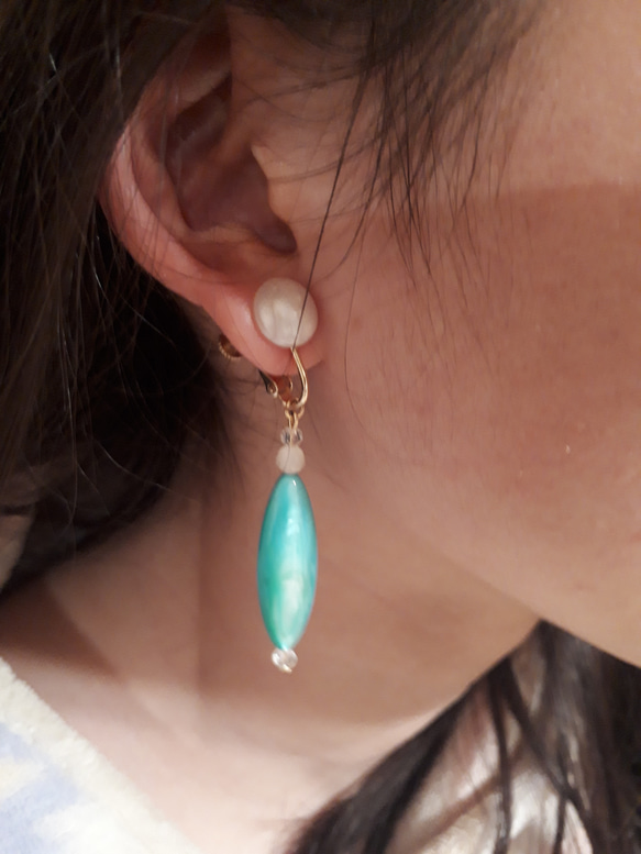 【再次上架】【免費送貨】德國製造珍珠×貝殼耳環 第4張的照片