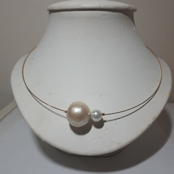 [婚禮免費送貨]棉珍珠項鍊和耳環 第4張的照片