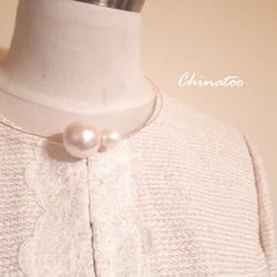 【畢業典禮，入學典禮】棉珍珠項鍊古典（L） 第1張的照片