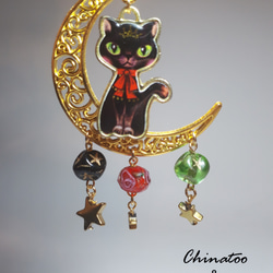 法國製造的珠子時尚貓鑰匙圈 第3張的照片
