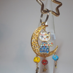 法國製造的珠子時尚貓鑰匙圈 第6張的照片