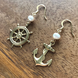 Marine earrings [freshwater pearl] 2枚目の画像