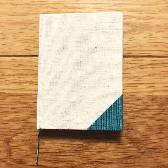 自由にかけるジブンノート（文庫本サイズ）麻×ターコイズブルー 4枚目の画像