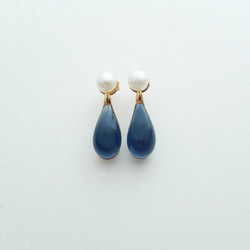 2way pearl ＋ glass - navy blue 1枚目の画像