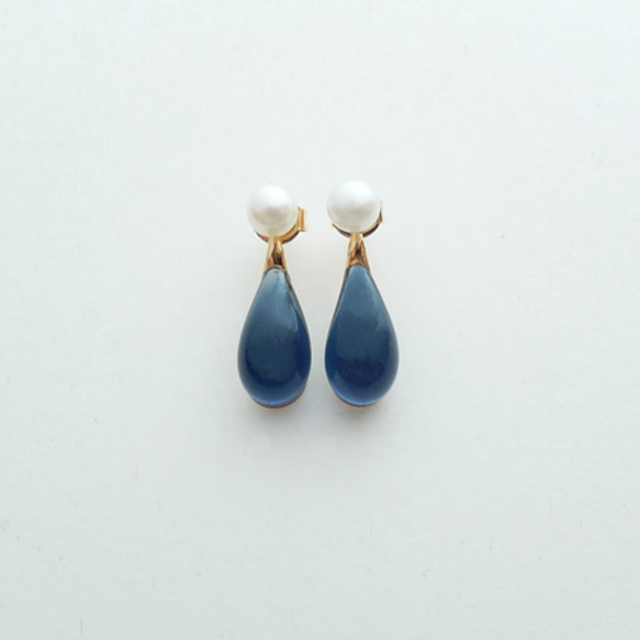 2way pearl ＋ glass - navy blue 1枚目の画像