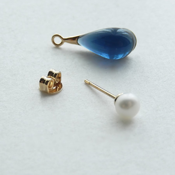 2way pearl ＋ glass - navy blue 2枚目の画像