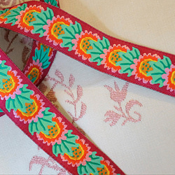 USAリボン　ケイフファセット　刺繍リボンジャガード織リボン　(90cm) 2枚目の画像