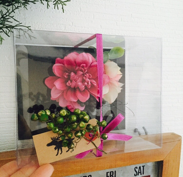 再販☆ダリアと紫陽花のコサージュ♡ケース付き 5枚目の画像