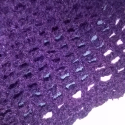 メッシュ編み　ストール　小ぶり　紫 2枚目の画像