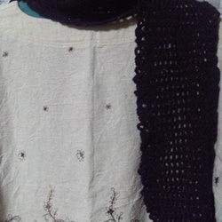 メッシュ編み　ストール　小ぶり　紫 3枚目の画像