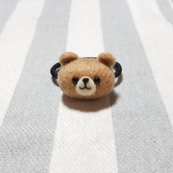 受注制作】ヘアゴム 髪ゴム キッズ 羊毛フェルト くま 雑貨・その他 