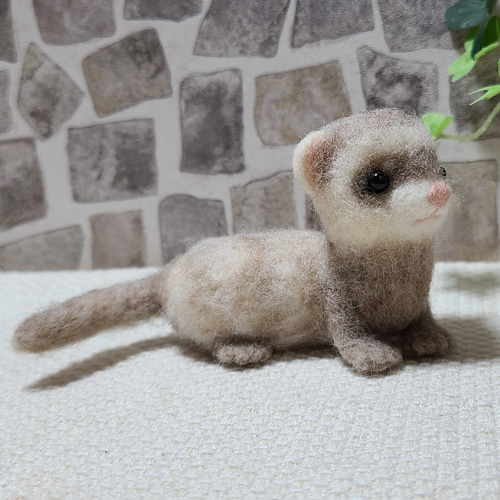 受注制作】フェレット 羊毛フェルト うちの子オーダー可