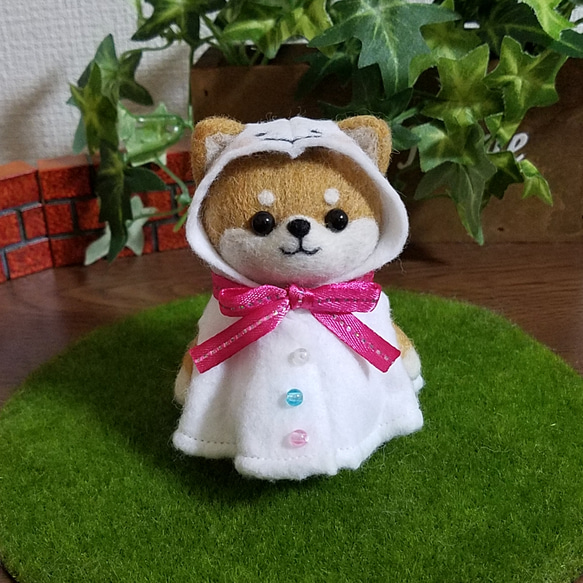 受注制作】柴犬 犬 しばいぬ てるてる坊主 着脱可能 羊毛フェルト 羊毛