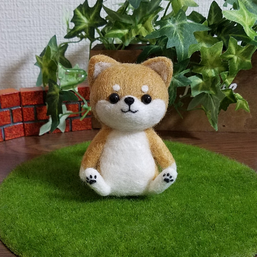 と*ん様 拒否シバ　芝犬　柴犬　豆柴　羊毛フェルト　犬　写真立て　壁掛け　置物 と*ん様 拒否シバ 芝犬 柴犬 豆柴 羊毛フェルト 犬 写真立て
