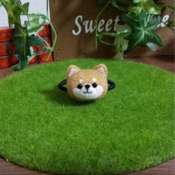 受注制作】ヘアゴム 髪ゴム 羊毛フェルト 柴犬 雑貨・その他 corron